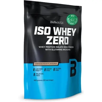 Supliment proteic, BiotechUSA, Iso Whey Zero, cookies & cream, 500g Ofertă exclusivă
