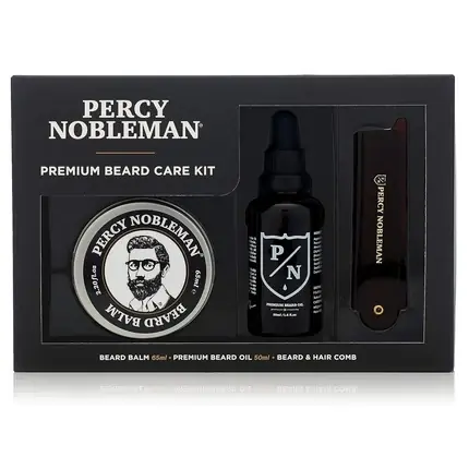 Kit îngrijire barbă Percy Nobleman, balsam 65ml, ulei 50ml Reducere de preț