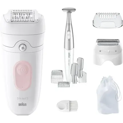 Nu rata Epilator Braun Silk-épil 5, alb, roz flamingo