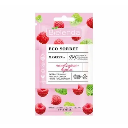 Plată securizată Masca de fata, Bielenda Eco Sorbet, zmeura, 8g