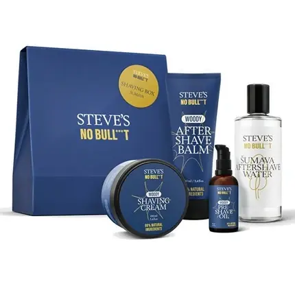 Calitate înaltă Set de bărbierit, Steve‘s, Šumava Shaving Box, 213g