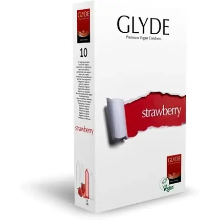 Nu rata Prezervative, Glyde, Ultra Strawberry, 10 buc, roz