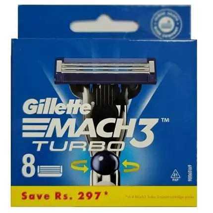 Rezerve pentru bărbierit, Gillette Mach3 Turbo, 8 bucăți Ofertă limitată