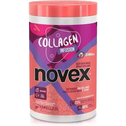 Lichidare de stoc Masca păr Novex, Collagen Infusion, 1000ml, vegan