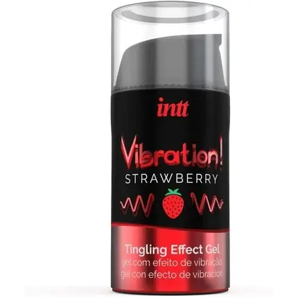 Gel Masaj Intt, Vibration, Căpșuni, Negru Nu rata