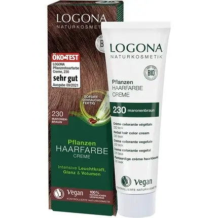 Plată securizată Cremă colorant păr, Logona, 230 Maro Castaniu, 150ml