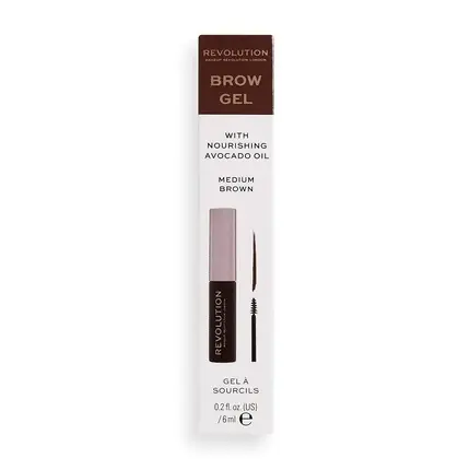 Ieftin Gel sprâncene, Makeup Revolution, Medium Brown, 6ml