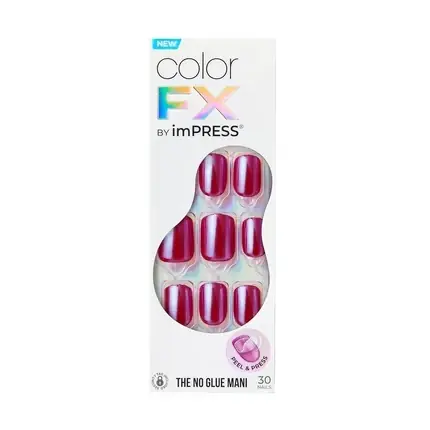 Preț mic Unghii Artificiale Impress FX, Dark Red, Squoval