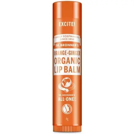 Balsam de buze Dr. Bronner‘s, Organic, Portocaliu-Ghimbir, 4g Reducere