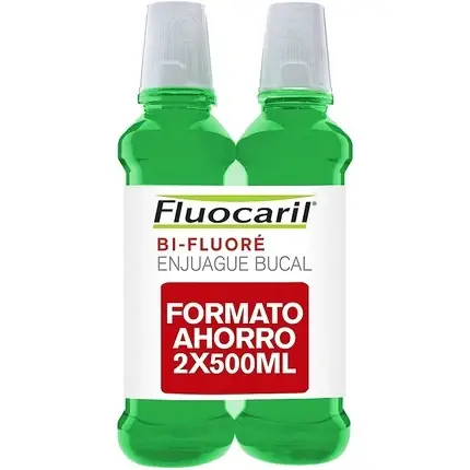 Cel mai bun preț Apă de gură, Fluocaril, Bi-Fluore, verde, set 2x500ml