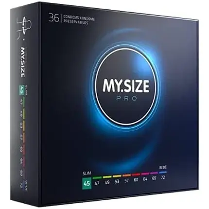 Reducere extra Prezervative, My.Size, PRO, 45 mm, negru, 36 bucăți