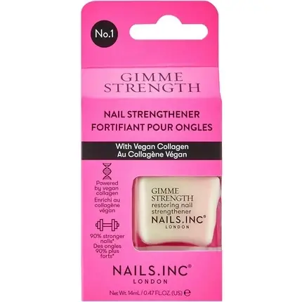 Ofertă exclusivă Întăritor unghii Nails Inc, Gimme Strength, roz, 14ml