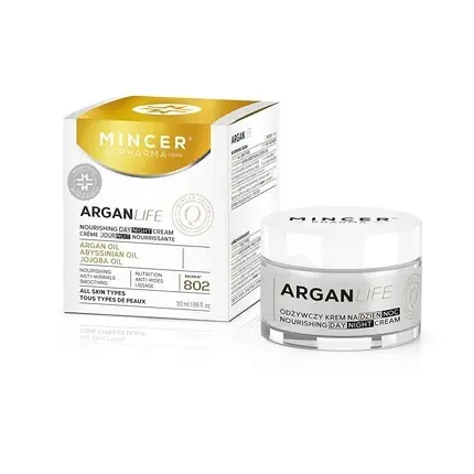 Ofertă Cremă față, Mincer, Argan Life, 50 ml alb