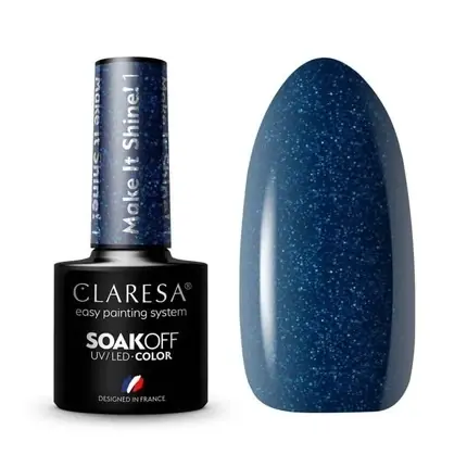 Expediere rapidă Lac de unghii UV Claresa Make It Shine 5ml, albastru