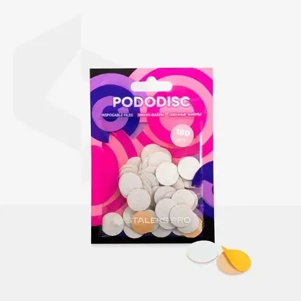Refill pilă Staleks Pododisc PRO, alb, 15mm, 180 grit Reducere de preț