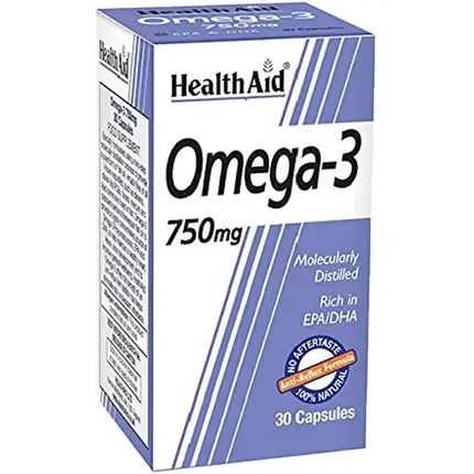 Omega 3, Healthaid, 750mg, capsule Plată sigură