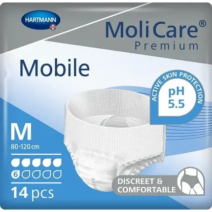 Chilot absorbant Molicare Premium Mobile alb, M, pachet 14 buc Nu rata