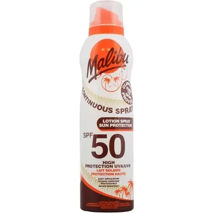 Lotiune Spray Malibu, Sun, SPF 50, Rezistenta la Apa Discount