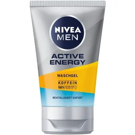 Cel mai vândut Gel curățare față, Nivea Men, Active Energy, cofeină, 100ml