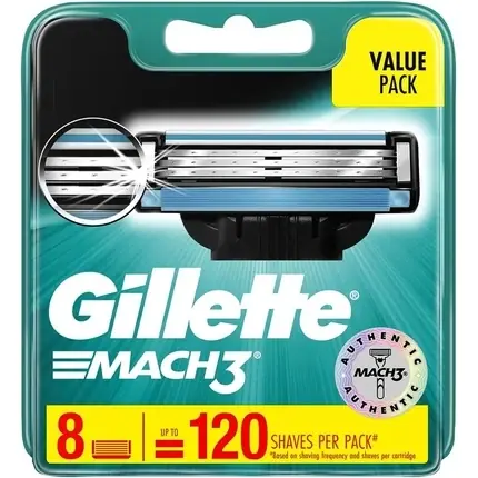 Rezervă Gillette MACH3, 8 bucăți, negru și albastru Ieftin