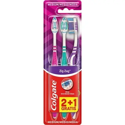 Periuță de dinți, Colgate, Zig Zag, multicolor, 3 bucăți Preț promoțional
