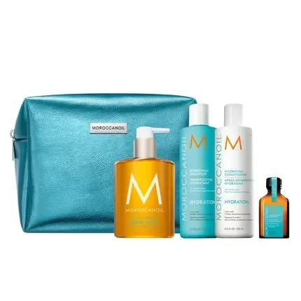 Cel mai vândut Set Îngrijire Păr, Moroccanoil Hydration, turcoaz, 250ml