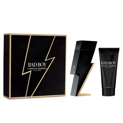 Ieftin Set Cadou Parfum Bărbați, Carolina Herrera, Bad Boy, negru