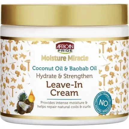 Nu rata Cremă Leave-In, African Pride, Coconut și Baobab, 425g