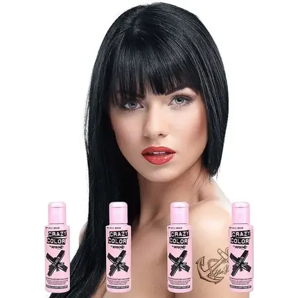Vopsea de păr, Fixbub, Crazy Colour Black, set 4 buc Chilipir