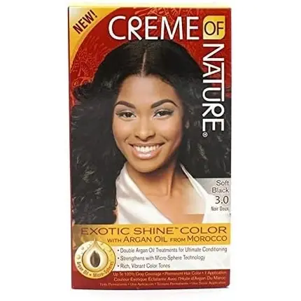 Ofertă limitată Vopsea păr, Creme Of Nature, 3.0 Negru Moale, Ulei Argan