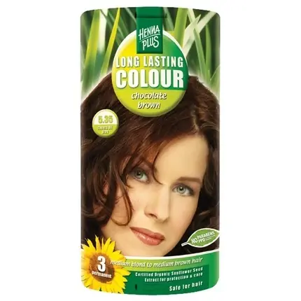 Super ofertă Vopsea de păr, Hennaplus, Long Lasting, 5.35, ciocolatiu