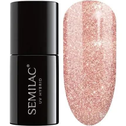 Plată securizată Lac de unghii UV, Semilac, 094, roz auriu, 7ml