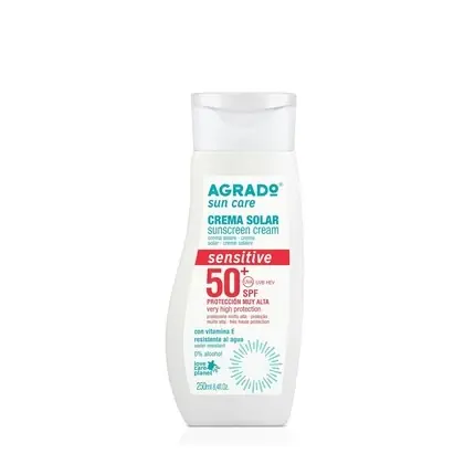 Cremă solară, Agrado, Sensitive SPF 50+, rezistentă la apă, 250ml Calitate înaltă