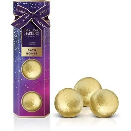 Plată sigură Bombe baie Baylis & Harding Midnight Fig & Pomegranate, auriu