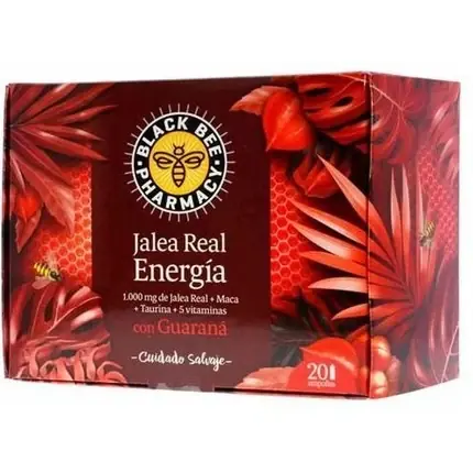 Plată securizată Supliment Energie Black Bee Jalea Real cu Guarana, roșu
