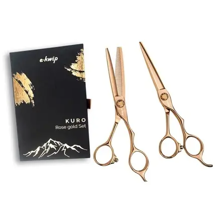Preferatul clienților Foarfeci păr E-Kwip Kuro, set, rose gold