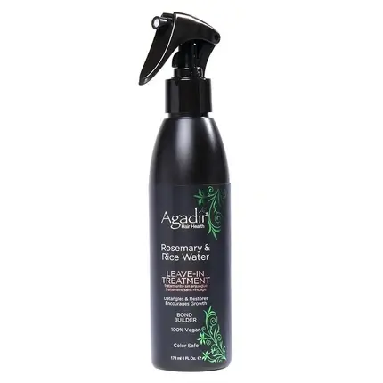 Cumpărături sigure Balsam Leave-In, Agadir, Rosemary & Rice Water, negru