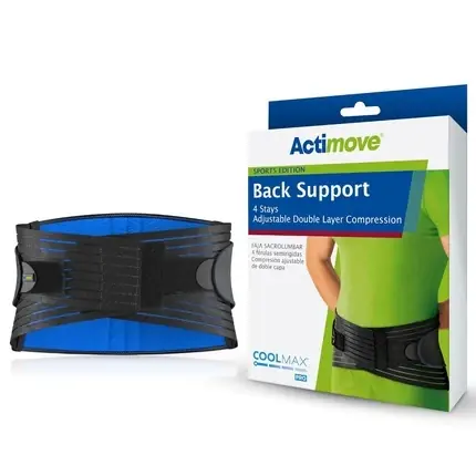 Preț mic Suport Spate, Actimove Sports Edition, Negru/Albastru, X-Large
