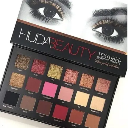 Disponibil imediat Fard de Pleoape Huda Beauty Textured Palette, Multicolor, 18 Nuante