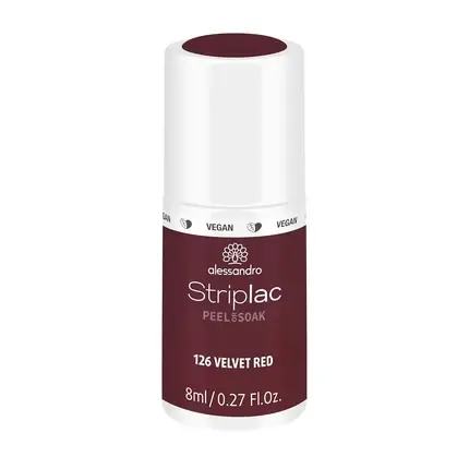 Lac de unghii, Alessandro, Striplac Peel or Soak, roșu catifelat, 8ml Lichidare de stoc