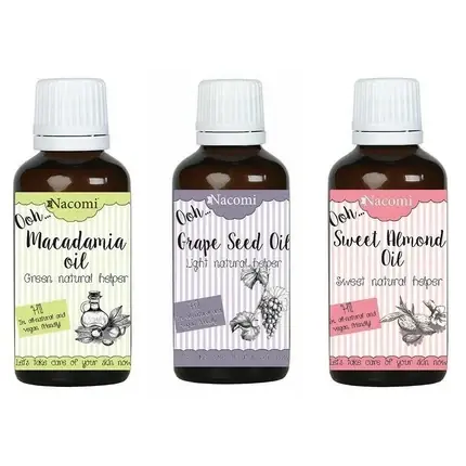 Calitate înaltă Ulei Masaj, Nacomi, 30ml, Macadamia, Grape Seed, Sweet Almond
