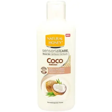 Gel de duș Natural Honey Coco Addiction, 650ml, alb Ultima șansă