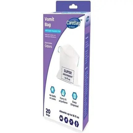 Chilipir Pungi vomă, Cleanis CareBag, absorbante, alb