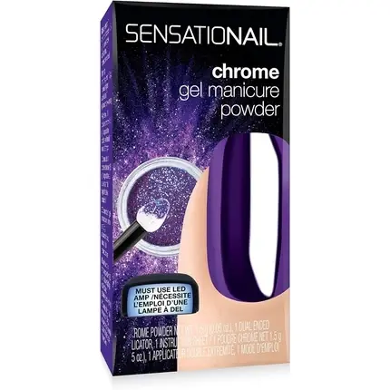 Pudră unghii, Sensationail, Chrome, mov Discount