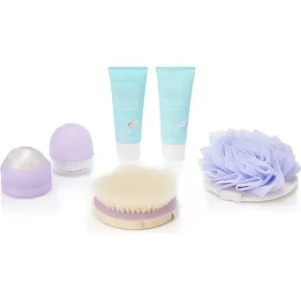 Kit curățare facială, Ecotools, Just Glow with It, albastru-violet Reducere de preț