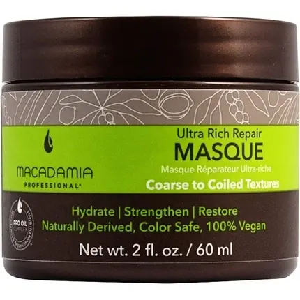 Mască de păr, Macadamia Professional, Ultra Rich Repair, 60 ml, vegan Cumpărături sigure