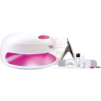 Reducere Set Unghii Gel, Rio, alb-roz, modelare