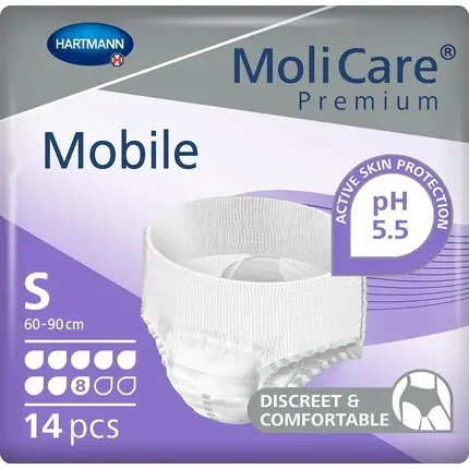 Slipuri absorbante, Molicare, Premium Mobile, alb, mărimea S Premium