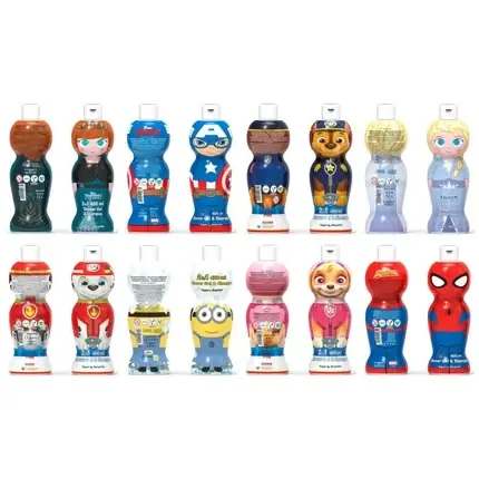 Gel de duș și șampon Air Val 2 in 1, 1D, 400ml, diverse personaje Ofertă limitată