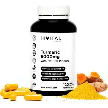 Preț redus Supliment alimentar Hivital Foods, Curcuma, 120 capsule, galben